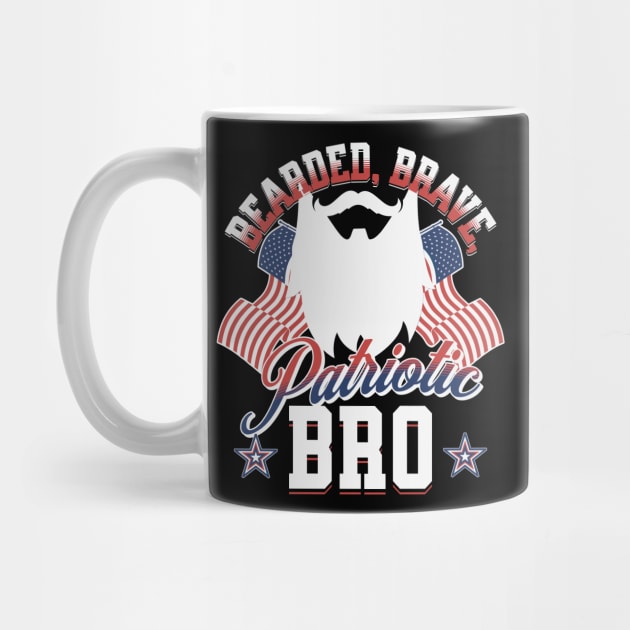 Bearded, Brave, Patriotic Bro 4th of July Independence Day by creative